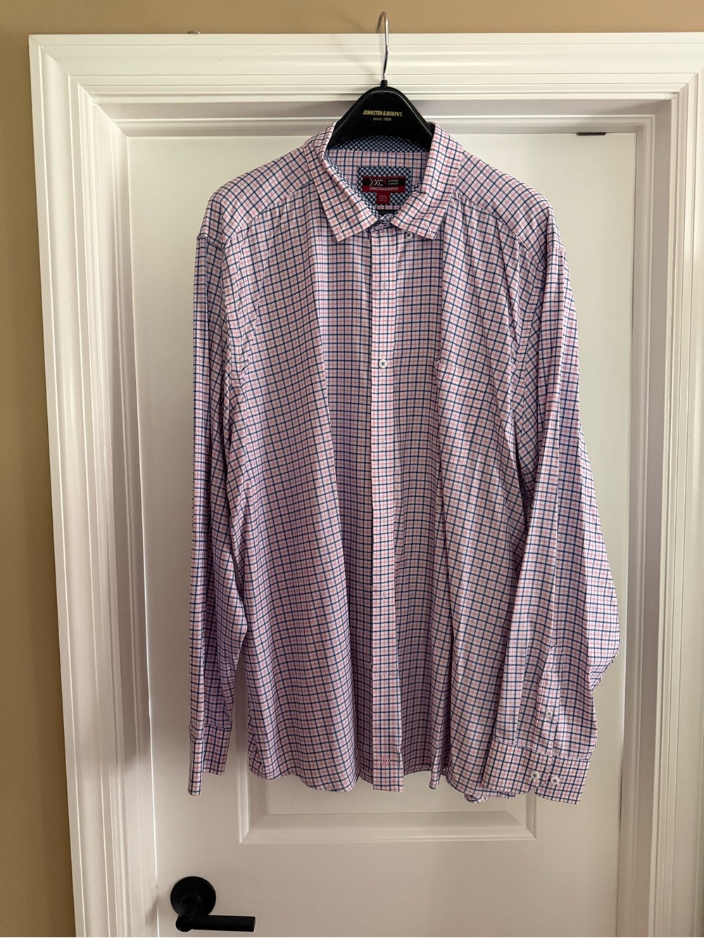 Johnston & Murphy Pink and Blue Check Dress Shirt